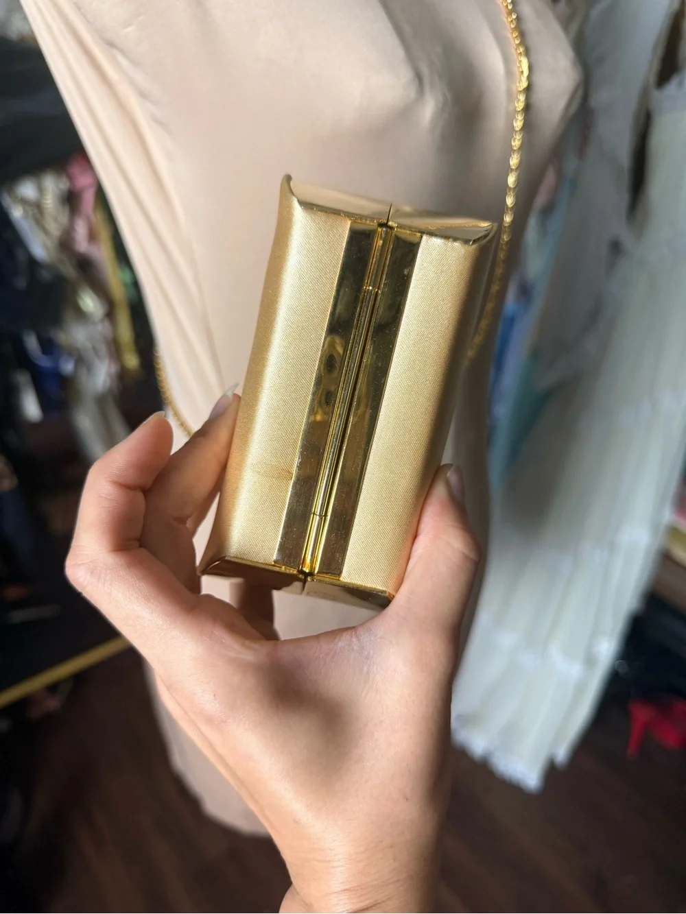 Vintage Jessica McClintock Gold Evening Clutch Bag